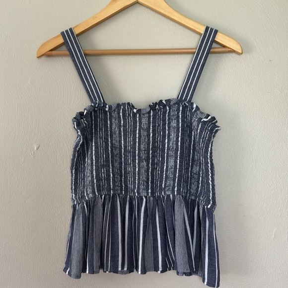 LOFT Navy and White Striped Tank Top XS - Picture 1 of 5